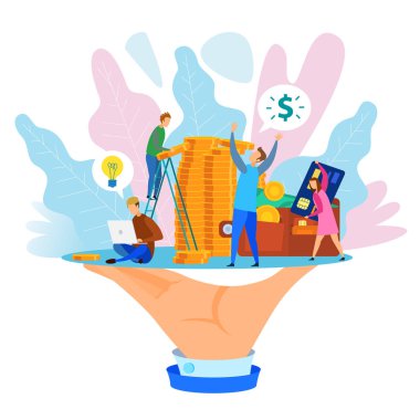 Altın Sikke Dolar Cüzdan Para Fikir Karikatür İnsanlar