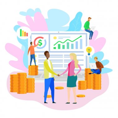 Ofis Karikatür İnsanlar Araştırma Finansal Kar