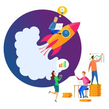 Geliştirme Ekibi Başlangıç Fikir Grafik Büyüme Roket