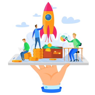 El Tutun Cep Telefonu Karikatür Roket Para Takım tutun