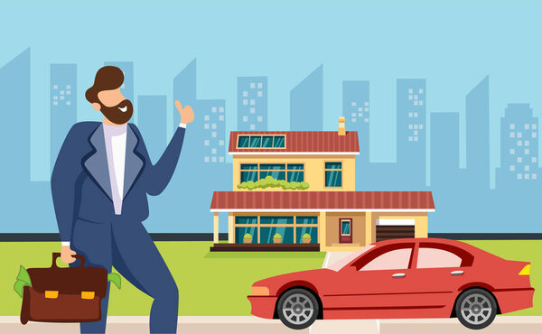 Благополучие Успешное предпринимательское знамя
