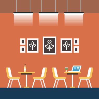 Bir Saat Coworking Karikatür İllüstrasyon için Ofisler