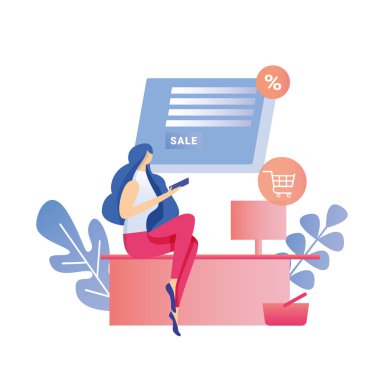 İnternet Satış Arama Ödeme Ticaret Düz Banner