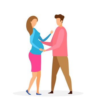 Gebelik, Çift Bebek Vektör İllüstrasyon Bekliyor