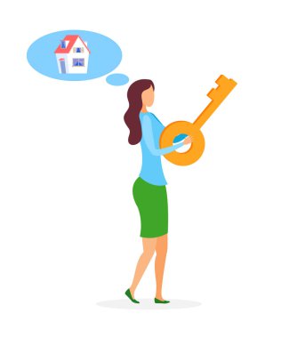 Kadın Emlakçı, Realty Alıcı Vektör İllüstrasyon