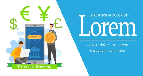 Χρηματιστήριο συναλλαγών app επίπεδο πρότυπο banner — Διανυσματικό Αρχείο