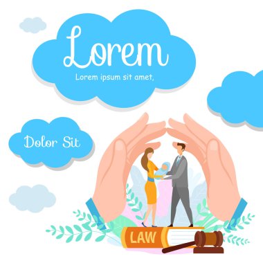 Family Law, Human Rights Web Banner Flat Template clipart