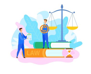 Intellectual Property Lawyer Flat Illustration clipart