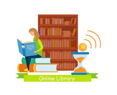 Medya Kitaplığı Web Banner Düz Vektör Şablonu