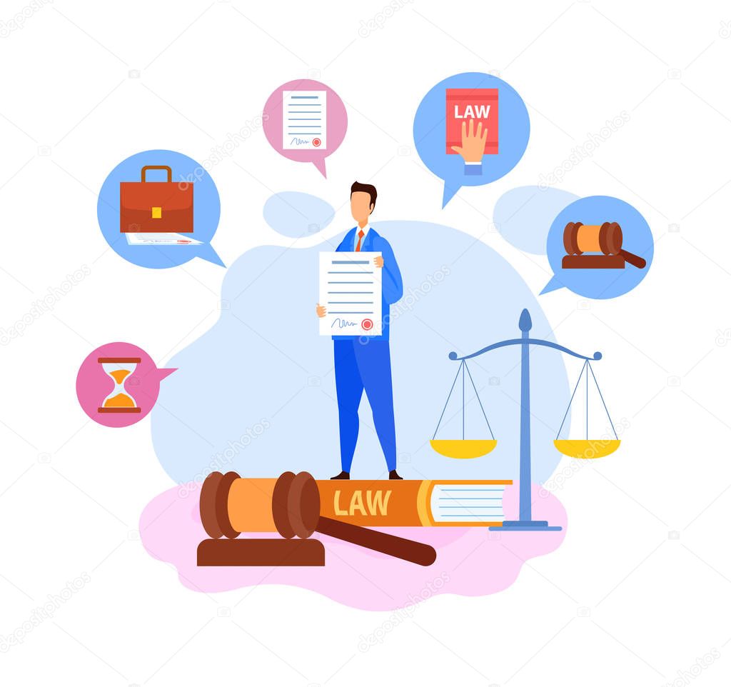 Businessman, Boss Showing Contract Terms Character