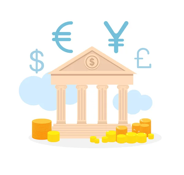 Currency Exchange Service Flat Vector Illustration — Stock Vector