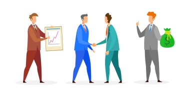 İş Toplantısı, Deal Flat Vector İllüstrasyon