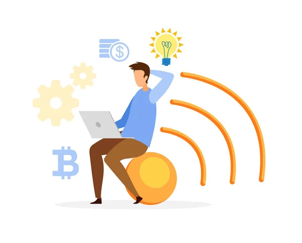 Man Using E-payment System Vector Illustration