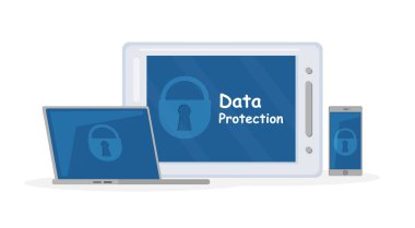 Çok platformlu Antivirüs Uygulaması Vektör İllüstrasyon