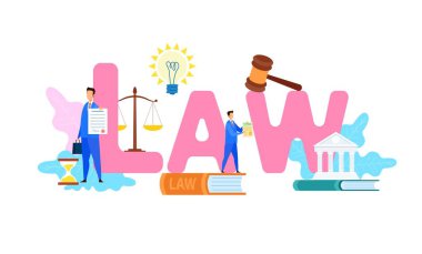 Uluslararası Hukuk Web Banner Düz Vektör Şablonu