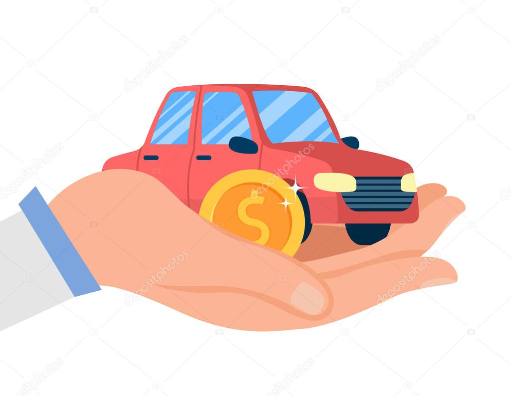 Car Dealership Service Flat Vector Illustration