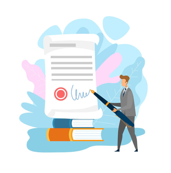 Персонаж для заполнения документа с плоским вектором
