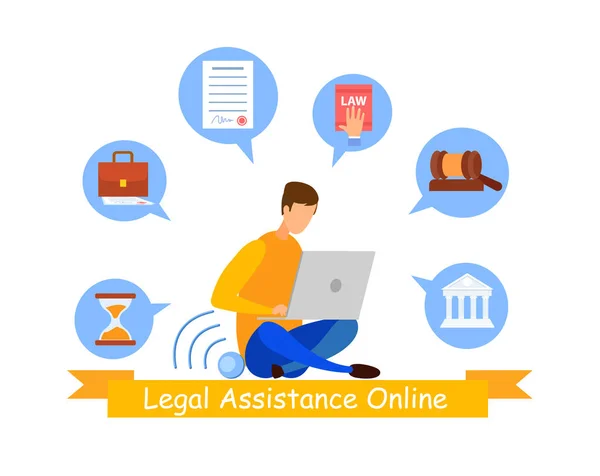 Asesor legal Servicio en línea Plantilla de banner web — Vector de stock