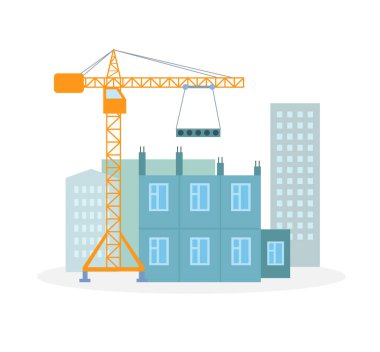 Ev Yapım Süreci Düz Vektör İllüstrasyon