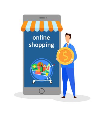 İnternet Alışveriş, E ticaret Vektör İllüstrasyon