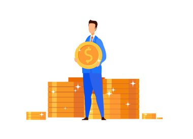 Varlıklı İşadamı, Banker Vektör İllüstrasyon