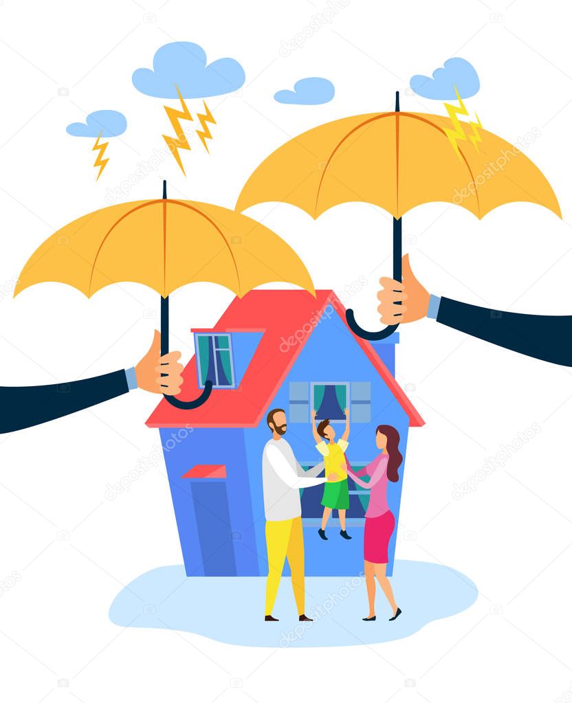 Real Estate Insurance Flat Vector Illustration