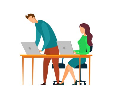 Dizüstü Bilgisayarlar Düz Vektör Karakterleri Kullanma Freelancers