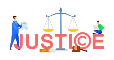 Adalet Web Banner Karikatür Şablon metin ile