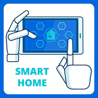 Akıllı Ev Yönetimi App Düz Banner Şablonu