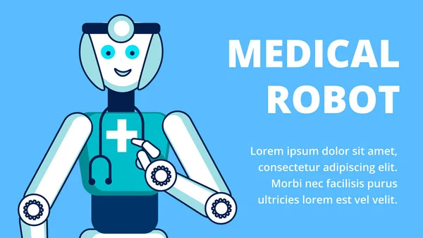 Medical Robot Services Flat Vector Banner Template