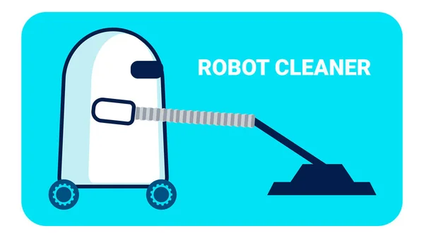 Robot Cleaner Promo Banner Plantilla de vector plano — Archivo Imágenes Vectoriales