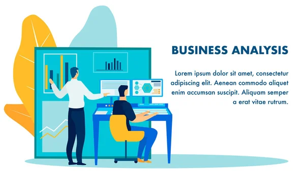 Mall för plan banderoll för affärsanalys rapport — Stock vektor