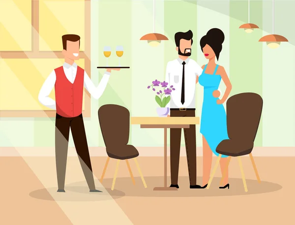 Illustration vectorielle Déjeuner au restaurant Cartoon . — Image vectorielle