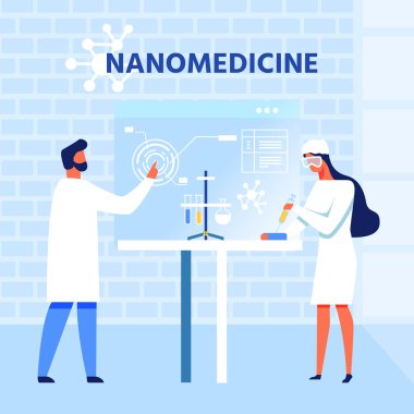 Nanotıp Düz Banner Bilimsel Araştırma