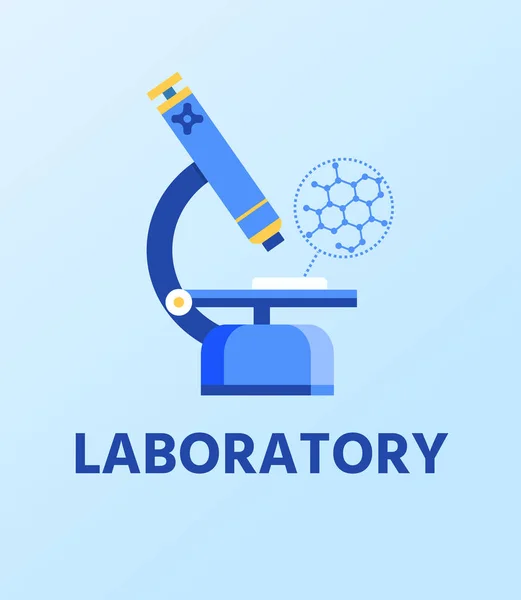 Attrappe mit Schriftzug Labor und Mikroskop — Stockvektor