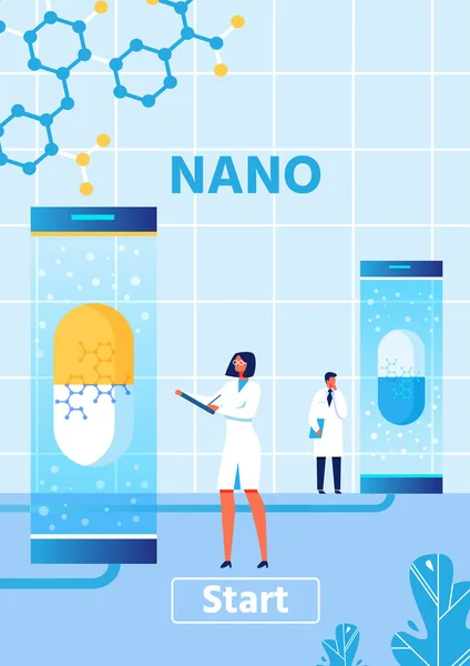 Banner vertical para Nano Medical o Scientific Lab — Vector de stock