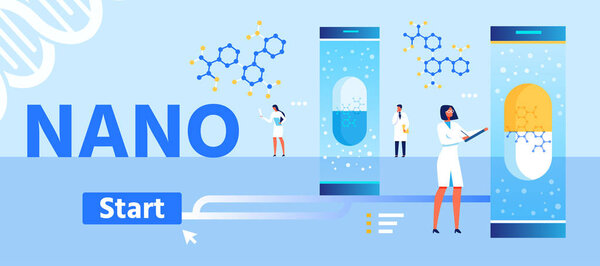 Nano Medicines Development Cartoon Landing Page