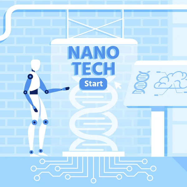 Artificiell intelligens och nano teknik design — Stock vektor