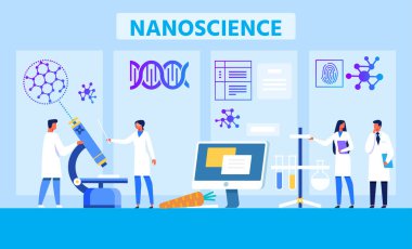 Nanoscience Lab Metaphor Advertising Flat Banner clipart