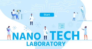 Nano Teknoloji Laboratuvarı Teşvik Eden Yazı Afişi