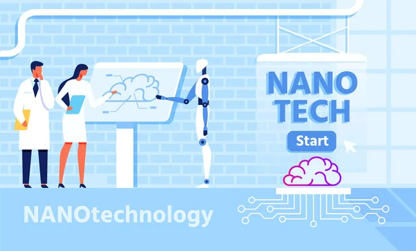 Nano-teknik för förbättring hjärnfunktioner — Stock vektor