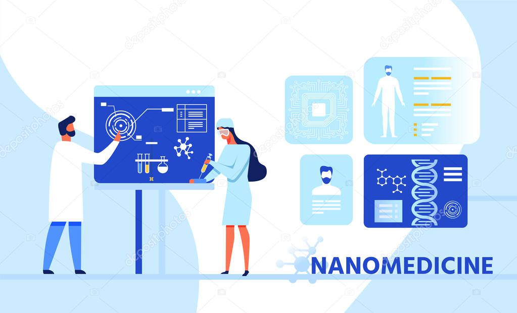 Nanomedicine Infographic Research Cartoon Banner