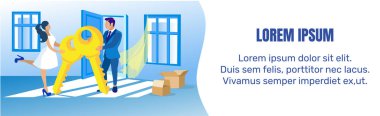 Yeni Ev Banner Mutlu Yeni Evli Çift