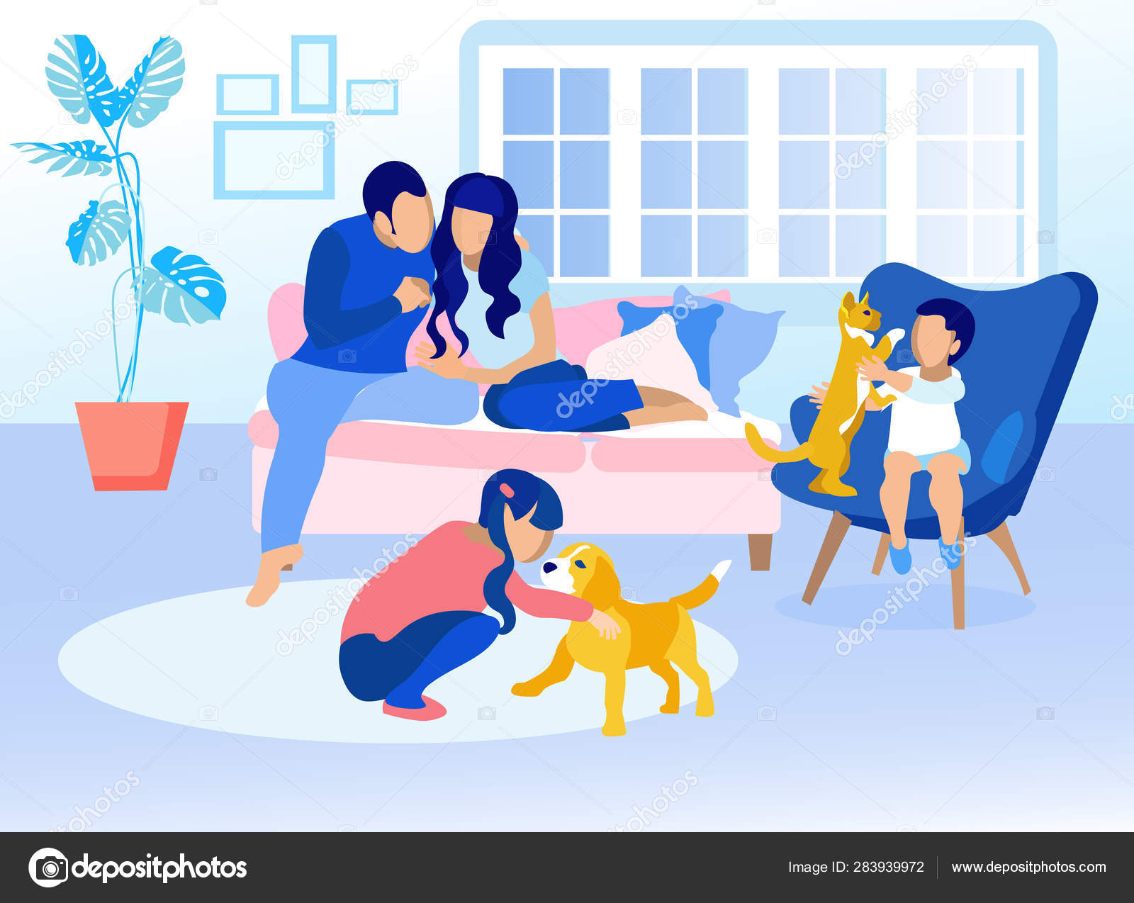 Family in Living Room at Home Cartoon Illustration Stock Vector Image by ©.com #283939972 Family in Living Room at Home Cartoon Illustration Stock Vector Image by ©.com #283939972