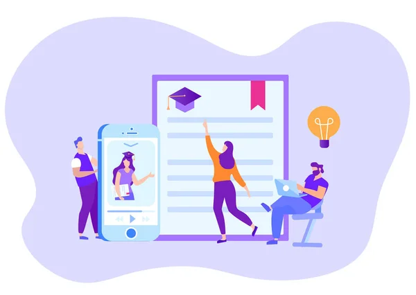 Uzaktan Eğitim İnsanlar Diploma Arka Plan
