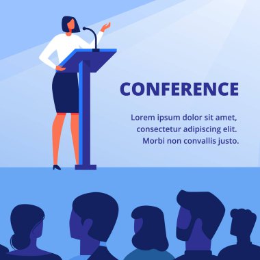 Podyum yakınlarındaki Iş kıyafetleri kadın. Konferans.