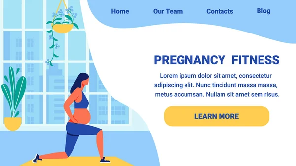 Pregnancy Fitness. Advertising Image. Vector. — Stock Vector