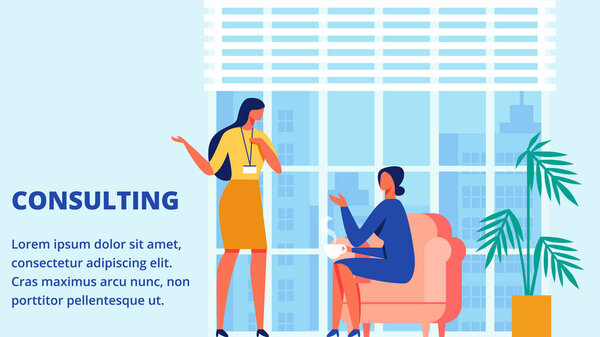 Женское обучение. Время консультаций для клиента. Вектор
