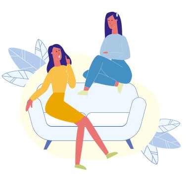 Kadın En Iyi arkadaşlar konuşan düz Illustration