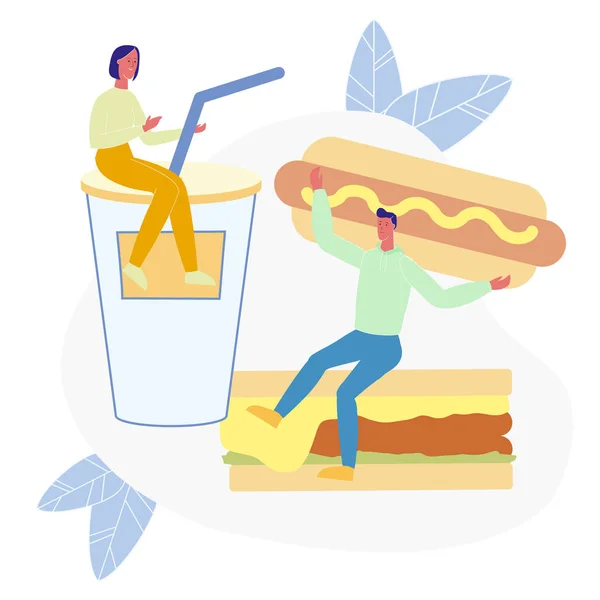 Vector plano de comida chatarra tradicional Ilustración — Archivo Imágenes Vectoriales